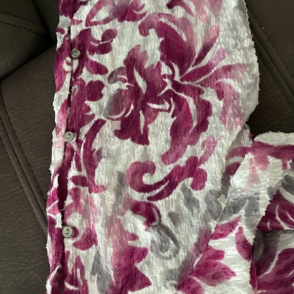 ALFRED DUNNER Pink, Gray & White Design 3/4 Sleeve Top Size 16 - Picture 9 of 10